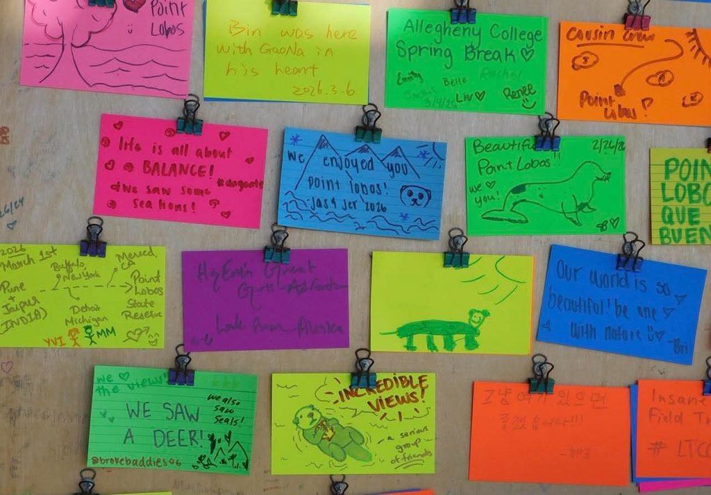 Traveler notes posted in Point Lobos
