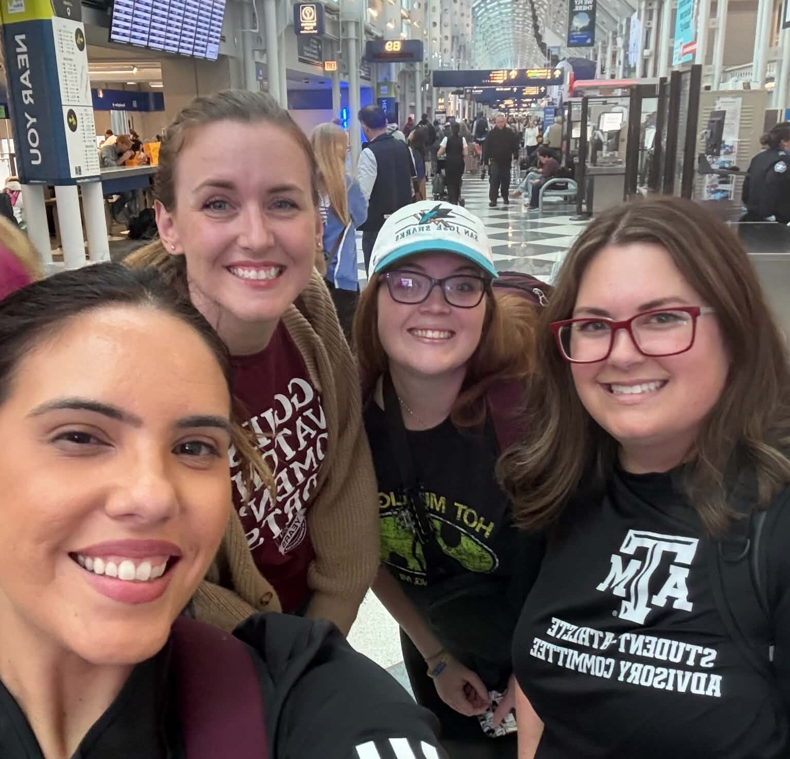 Just some girls at the airport
